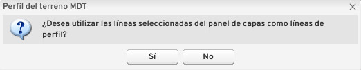 Selección de capa de usuario para crear perfil del terreno MDT
